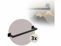 Online ML-DESIGN 3x Perchero de pared para vestidor/armario barra para ropa/toallas 60x12cm Negro