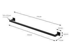 Discount 2x Perchero de pared para vestidor/armario barra para ropa/toallas110x12cm Burro Para Ropa