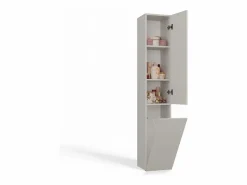 TOPESHOP YANA - Mueble de baño con cesto de ropa - 31x30x174 cm - Columna de almacenamiento de baño