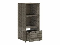 Discount Garden Furniture Ylira Armario de almacenaje de jardín ratán PE 50x55x115 cm Gris