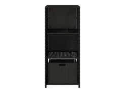 Outlet Garden Furniture Ylira Armario de almacenaje de jardín ratán PE 50x55x115 cm Negro
