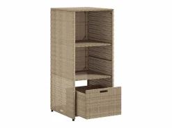 Garden Furniture Ylira Armario de almacenaje de jardín ratán PE 50x55x115 cm