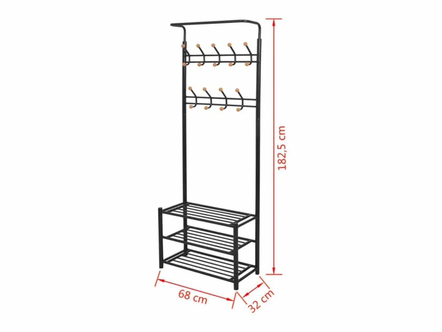 Garden Furniture Yngulf Perchero de ropa con repisa para zapatos 68x32x182,5 cm
