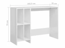 New Garden Furniture Yvo-Jan Escritorio notebook contrachapado brillo 102,5x35x75 cm Blanco