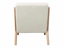 Hot ZACK-Sillón en tejido Ecru y madera natural Sillón Escandinavo
