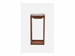 Sale Zafferano - Farol solar para el hogar de 2 LED, 37,3 cm, lámpara de pared y mesa de 2 W con batería y sensor crepuscular - Corten Iluminación Exterior|Energía Solar