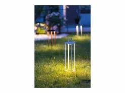 Sale Zafferano - Farol solar para el hogar de 2 LED, 37,3 cm, lámpara de pared y mesa de 2 W con batería y sensor crepuscular - Corten Iluminación Exterior|Energía Solar