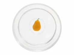 Discount Zafferano Teca Frutta - Juego de 6 Vasos de Vidrio Borosilicato con Pera - Vaso de 35 cl con Doble Fondo Decorado a Mano, Fácilmente Lavable Vaso