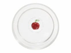 Zafferano Teca Frutta - Juego de 6 Vasos de Vidrio Borosilicato con Manzana - Vaso de 35 cl Doble Fondo Decorado a Mano, Fácilmente Lavable