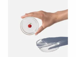 Zafferano Teca Frutta - Juego de 6 Vasos de Vidrio Borosilicato con Manzana - Vaso de 35 cl Doble Fondo Decorado a Mano, Fácilmente Lavable