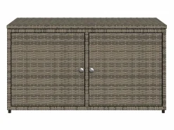 Hot Garden Furniture Zandar Armario de almacenaje de jardín ratán PE 110x55x60,5 cm Gris