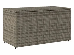Hot Garden Furniture Zandar Armario de almacenaje de jardín ratán PE 110x55x60,5 cm Gris