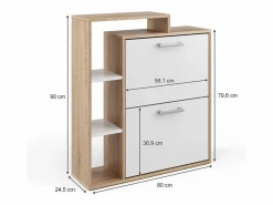 Online Vicco Zapatera abatible /sonoma 24.5x80x90 orlando Blanco