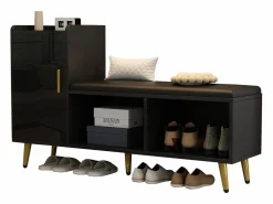 Sale Zapatero - 120 x 35 x 71,5 cm - con asiento tapizado + espacio de almacenaje - aglomerado - Zapatero|Mueble De Almacenaje