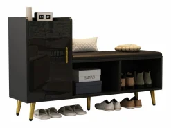Sale Zapatero - 120 x 35 x 71,5 cm - con asiento tapizado + espacio de almacenaje - aglomerado - Zapatero|Mueble De Almacenaje