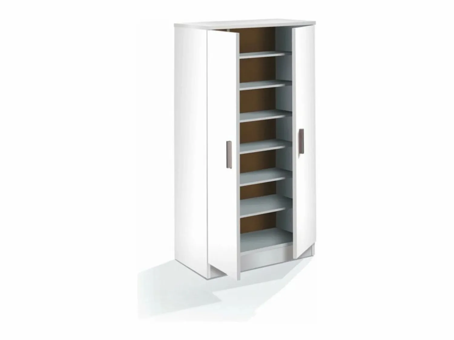 New Loungitude Zapatero 2 puertas 6 estantes - A108 cm Blanco