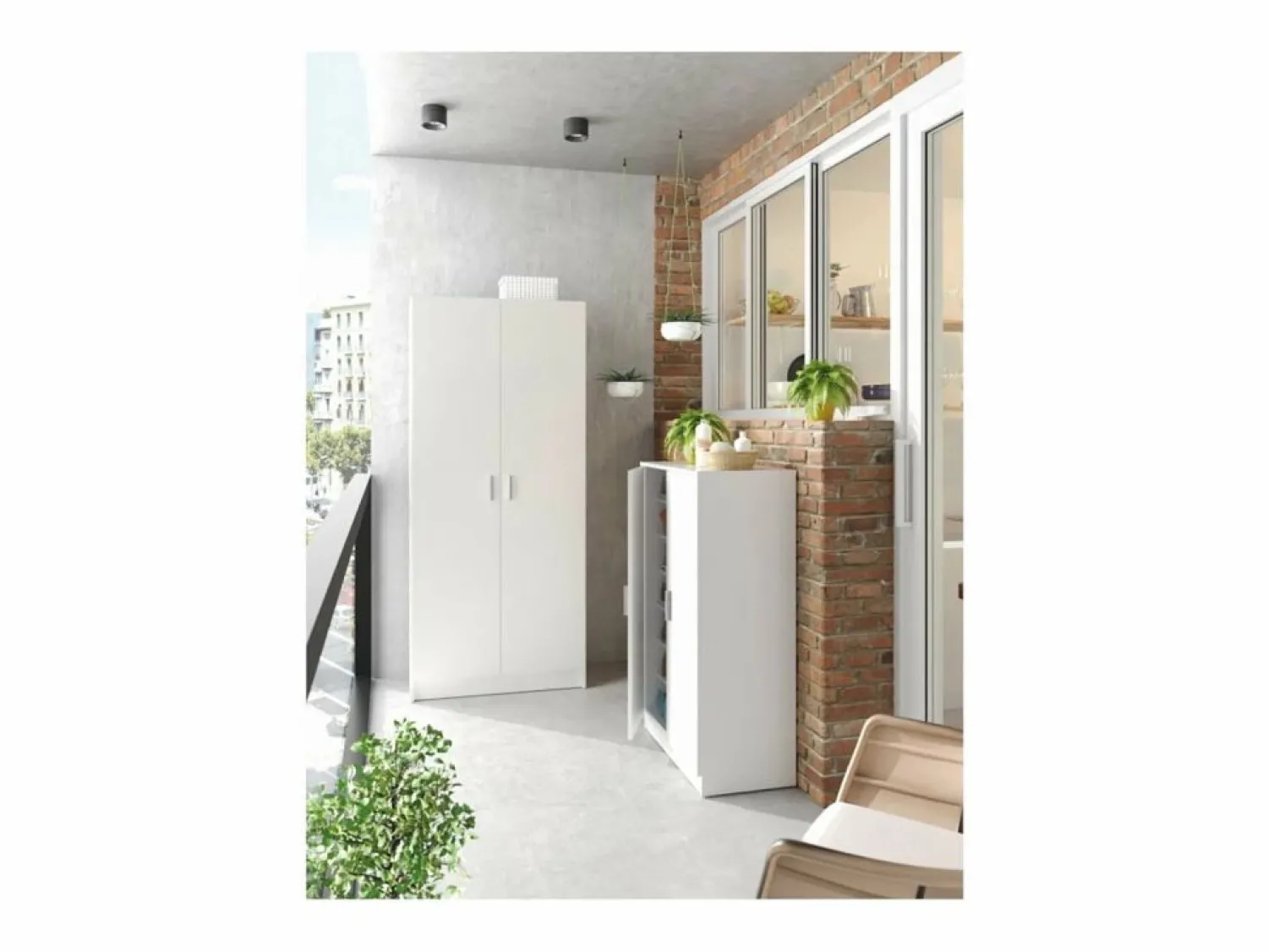 New Loungitude Zapatero 2 puertas 6 estantes - A108 cm Blanco