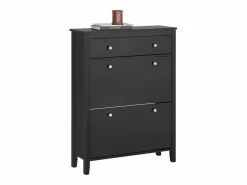Discount Sobuy Zapatero 2 Solapas Armario de Entrada Zapatero con cajón grande 80 x 25 x 108 cm FSR89-SCH ES Negro