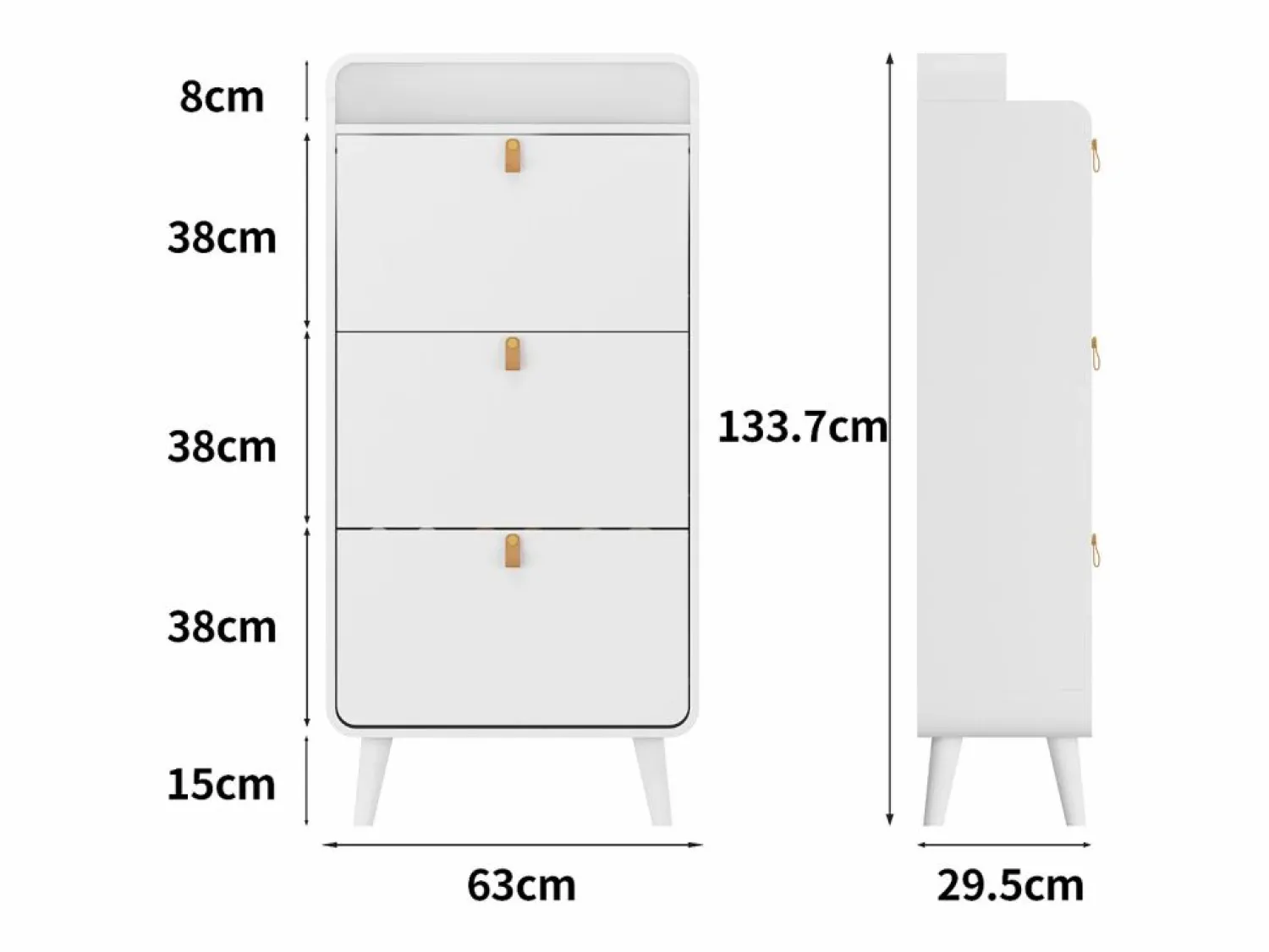 Online Zapatero - Zapatero con 3 cajones plegables y compartimento superior - para entrada y dormitorio Blanco