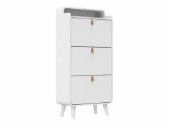 Online Zapatero - Zapatero con 3 cajones plegables y compartimento superior - para entrada y dormitorio Blanco