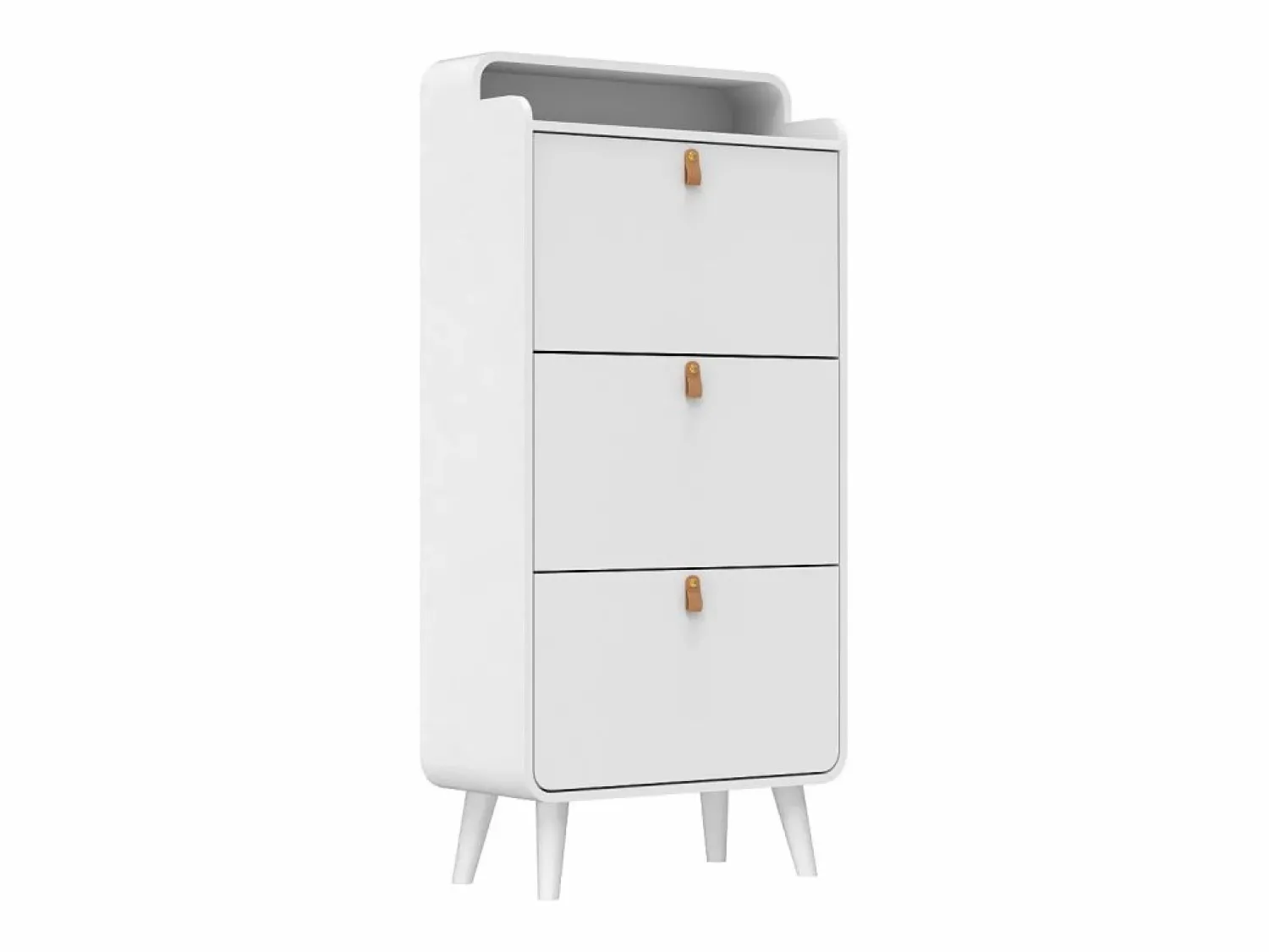 Online Zapatero - Zapatero con 3 cajones plegables y compartimento superior - para entrada y dormitorio Blanco