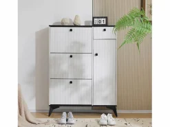 OKWISH Zapatero con 3 puertas, 1 cajón y 1 puerta, estilo moderno, ideal para la entrada o el salón