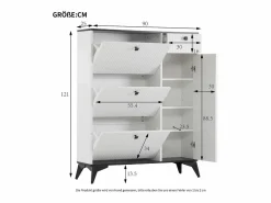 OKWISH Zapatero con 3 puertas, 1 cajón y 1 puerta, estilo moderno, ideal para la entrada o el salón