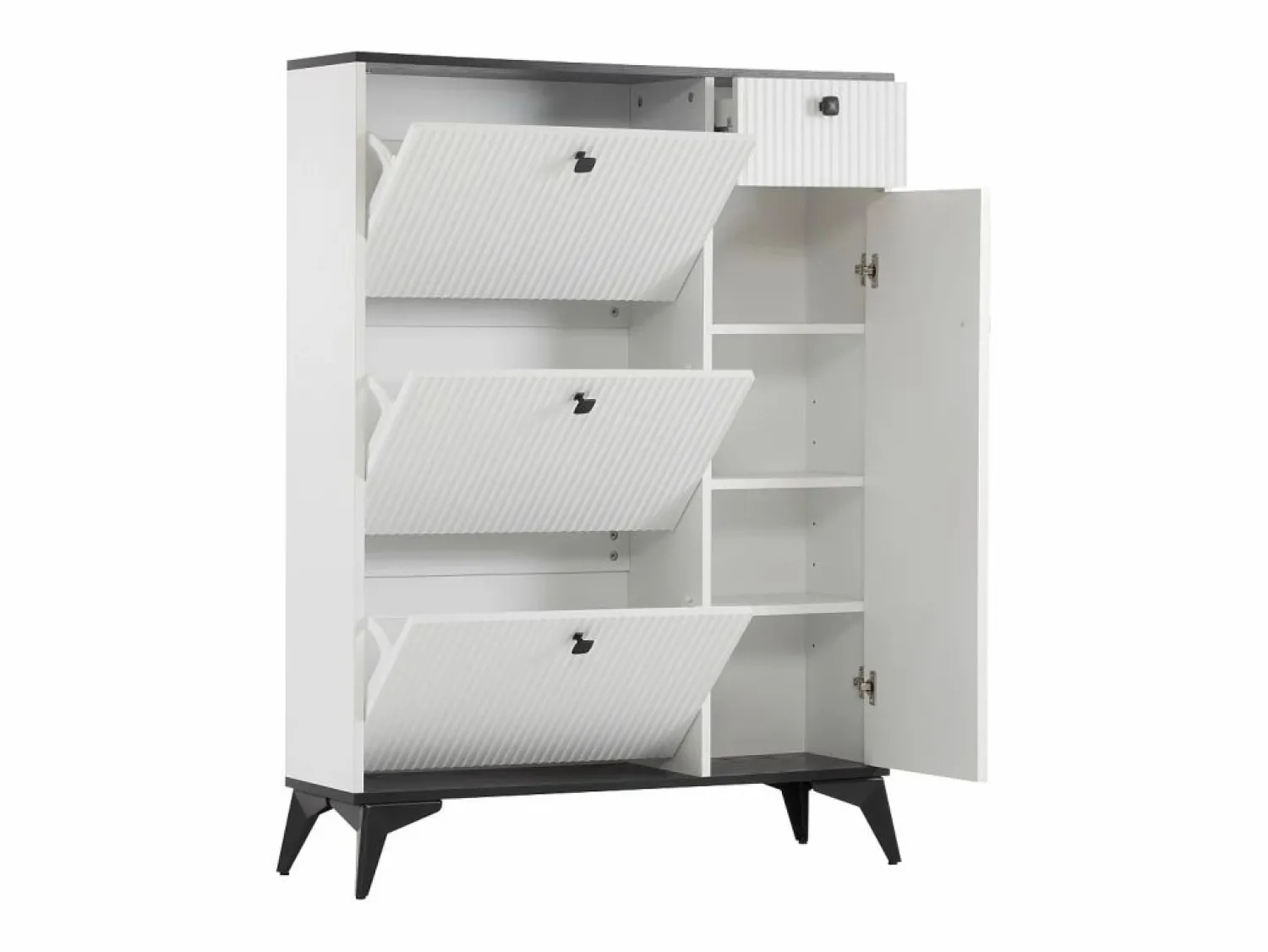 OKWISH Zapatero con 3 puertas, 1 cajón y 1 puerta, estilo moderno, ideal para la entrada o el salón