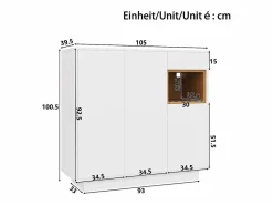 Zapatero con iluminación LED - Zapatero de 3 puertas y 1 cajón - Estantes regulables Zapatero|Mueble De Almacenaje