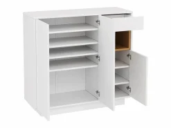 Zapatero con iluminación LED - Zapatero de 3 puertas y 1 cajón - Estantes regulables Zapatero|Mueble De Almacenaje