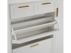 Online Zapatero con 2 cajones y 4 puertas - 120x24x107 cm Zapatero|Mueble De Almacenaje