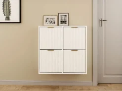 Vente-unique Zapatero con 4 compartimentos abatibles - y dorado - FRALYN