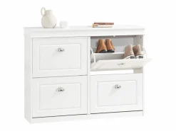 Online Sobuy Zapatero con 4 Puertas Organizador para Zapatos 105 x 24 x 83 cm FSR79-W ES Blanco
