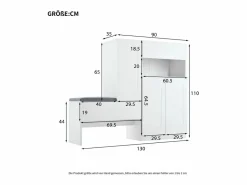 Hot Zapatero con asiento acolchado - 3 puertas, 1 cajón - almacenamiento abierto - Blanco