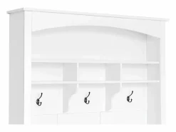 Outlet Merax Zapatero con banco, 2 estantes para zapatos y perchero - 120 x 40 x 190 cm - Tablero de partículas - Blanco