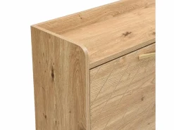 Zapatero de 4 puertas - 108,5 x 24 x 100 cm - para entrada y pasillo - MDF - natural Zapatero|Mueble De Almacenaje