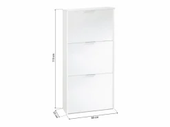 duehome Zapatero de 3 puertas abatibles en 60x113 cm Remi