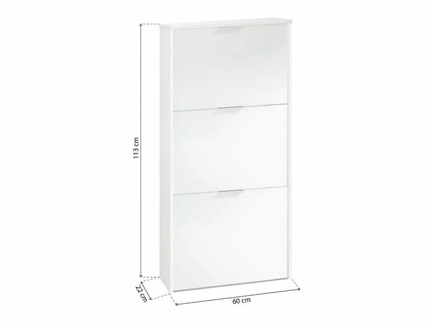 duehome Zapatero de 3 puertas abatibles en 60x113 cm Remi