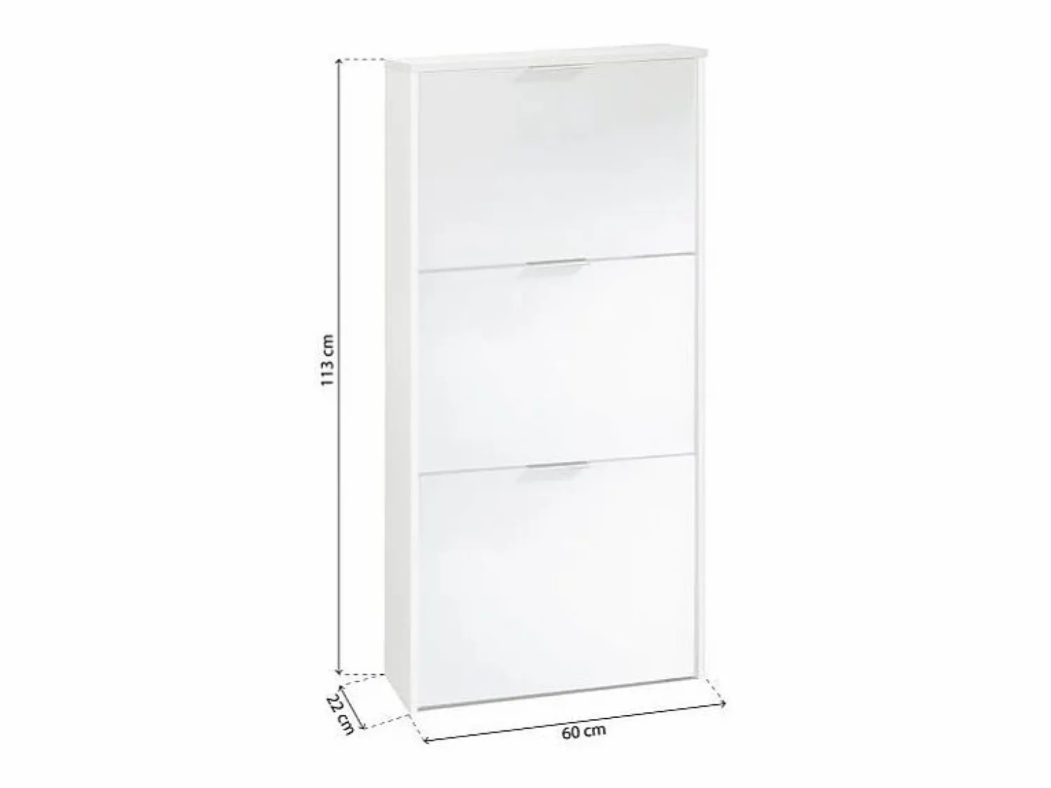 duehome Zapatero de 3 puertas abatibles en 60x113 cm Remi