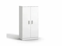 Hot duehome Zapatero de 2 puertas en blanco mate 55x108 cm Liam Blanco Artik (Blanco Mate) Gris