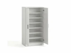 Hot duehome Zapatero de 2 puertas en blanco mate 55x108 cm Liam Blanco Artik (Blanco Mate) Gris