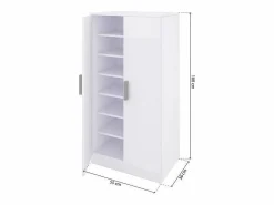 Hot duehome Zapatero de 2 puertas en blanco mate 55x108 cm Liam Blanco Artik (Blanco Mate) Gris