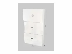 Web furniture Zapatero de diseño moderno de 3 puertas abatibles 18 pares de zapatos Onda M