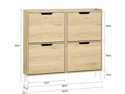 Sobuy Zapatero Estrecho con 4 Solapas Organizador FSR100-N ES