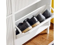 Best Sobuy Zapatero Estrecho con 4 Solapas Organizador FSR177-L-W ES Blanco
