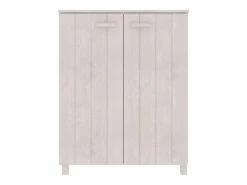 Discount Zapatero HAMAR madera maciza de pino blanca 85x40x108 cm ES482910 Zapatero