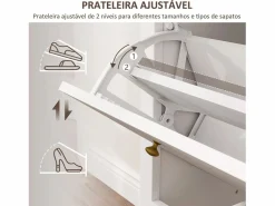 Online Homcom Zapatero Kiwita 2 cajones abatibles 109x84x29 cm Blanco