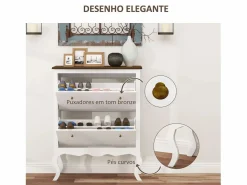 Online Homcom Zapatero Kiwita 2 cajones abatibles 109x84x29 cm Blanco