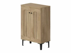 Zapatero moderno - 60 x 31,5 x 95 cm - con 2 puertas y estantes multinivel - tablero de partículas - natural Zapatero|Mueble De Almacenaje
