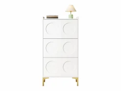 Outlet Zapatero moderno - 63 x 24 x 120 cm - con 3 puertas + patas metálicas - MDF - Zapatero|Mueble De Almacenaje